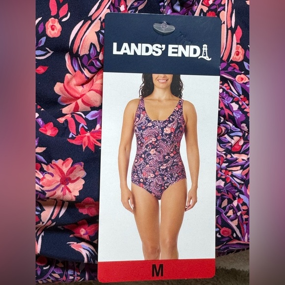 Lands End 1 pc Grecian Style Swimsuit  M - Picture 10 of 12
